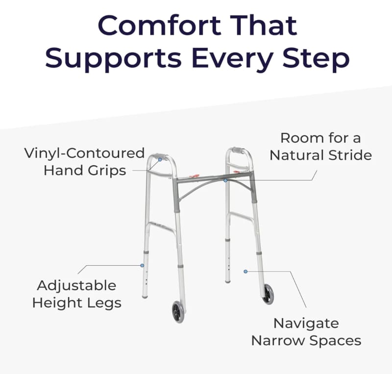 Folding Aluminum Walker with 5 Inch Wheels – photo 3 in Kemptville