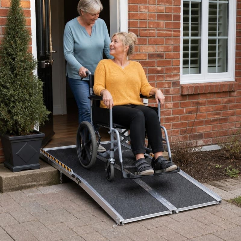 Aluminum Non-Slip 8 ft Portable Wheelchair Ramp Medical-Accessories 1/5