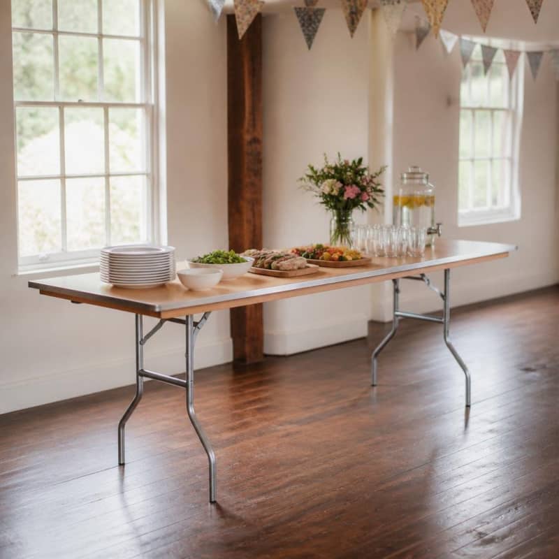 8ft Wooden Folding Table Party-Event 1/4
