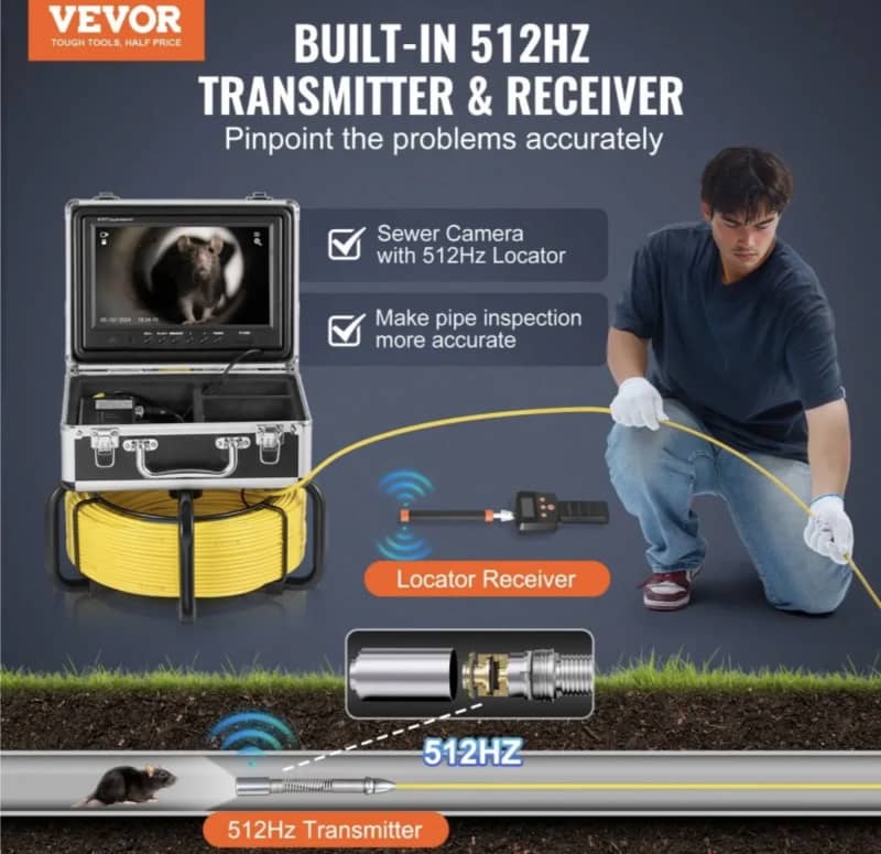 VEVOR Sewer Inspection Camera 165 ft 512Hz Locator – photo 2 in Ottawa