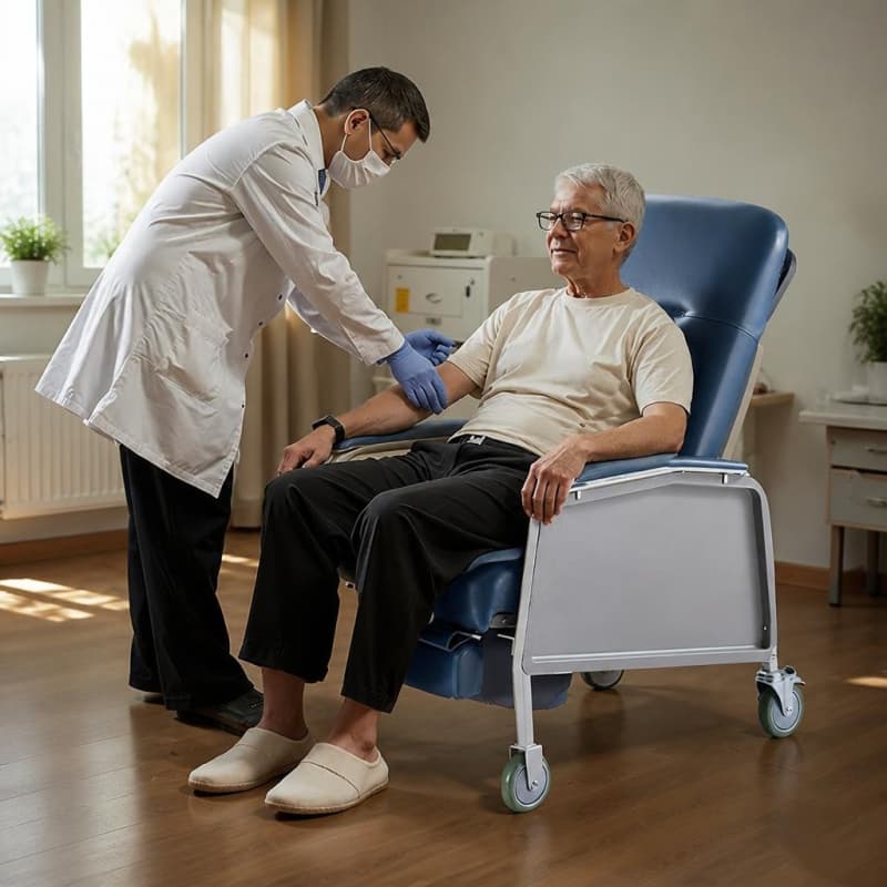 Reclining Geri Chair with Tray and Wheels Medical-Accessories 1/5