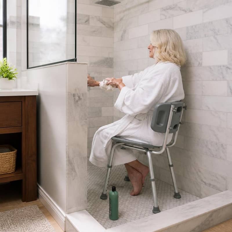 Adjustable Aluminum Bath Bench with Back Medical-Accessories 1/3