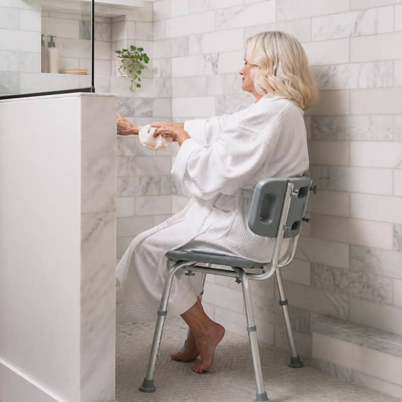 Adjustable Aluminum Bath Bench with Back Support  Medical-Accessories 1/4