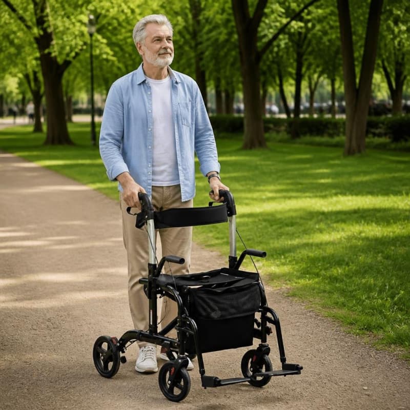 2-in-1 Rollator Walker & Wheelchair Transport Chair Medical-Accessories 1/4