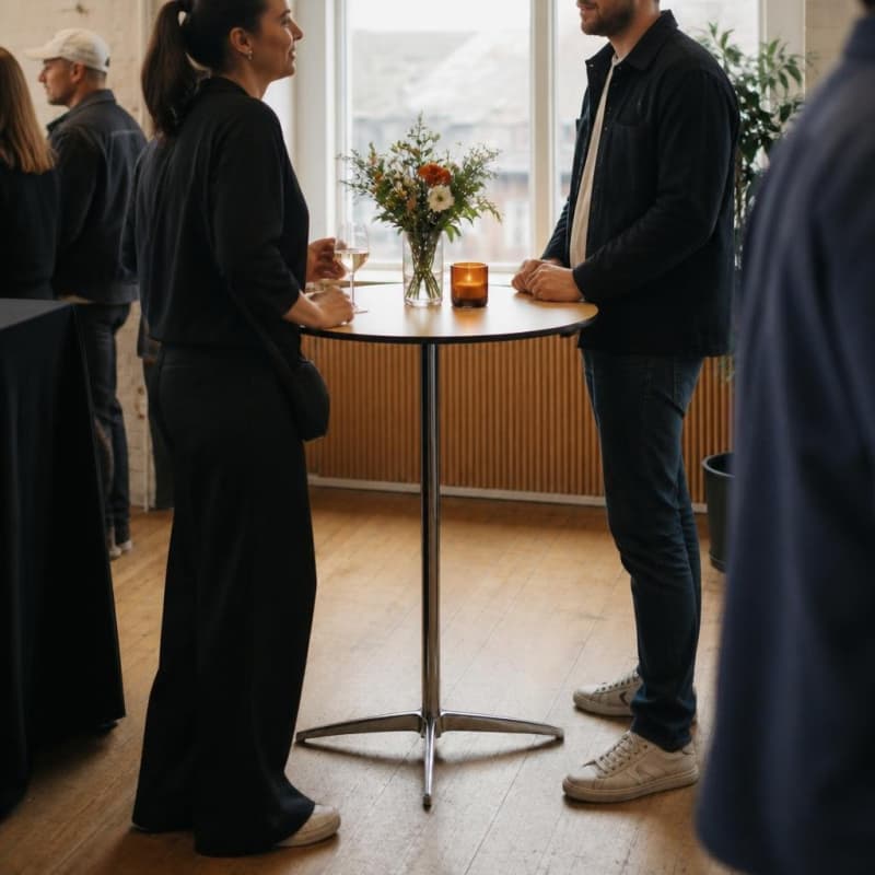 30-Inch Round Adjustable Cocktail Table Party-Event 4/5