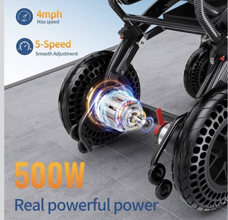 Lightweight Foldable Electric Wheelchair Joystick Power – photo 4 in Ottawa
