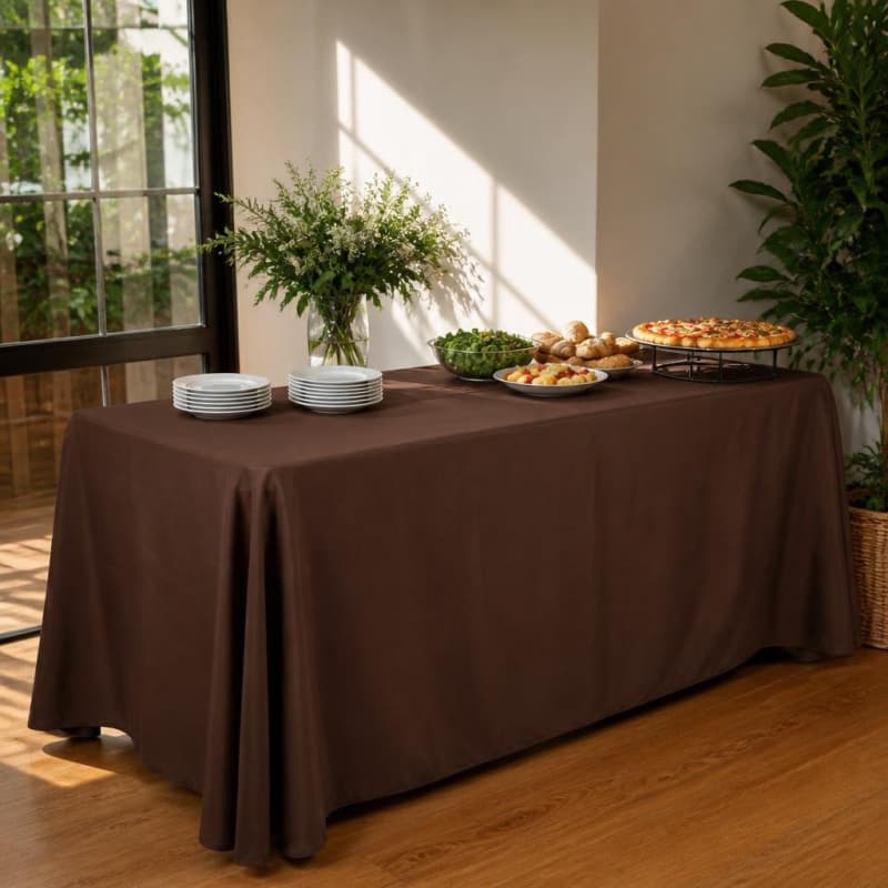 Tablecloth Chocolate Polyester 90 x 156 inch Rectangle Party-Event 1/3