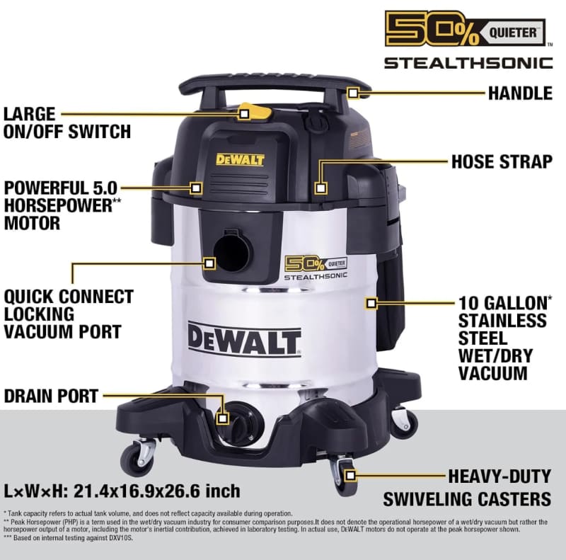 DEWALT 10 Gallon STEALTHSONIC Wet Dry Vac – photo 2 in Ottawa