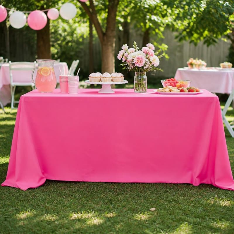 Tablecloth Fuchsia Polyester 90 x 132 inch Rectangle Party-Event 1/3