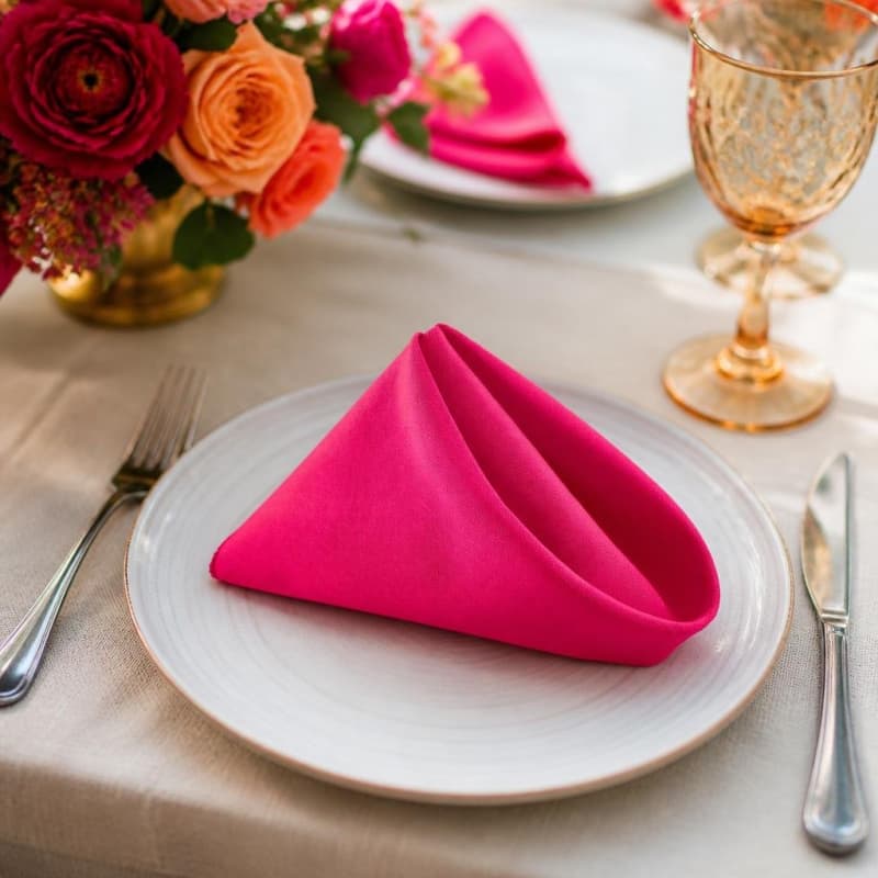 Napkin Fuchsia Polyester 20 x 20
 Party-Event 1/2