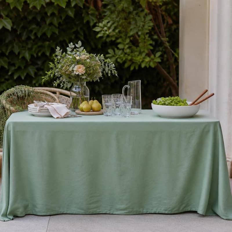 Tablecloth Sage Green Polyester 90 x 132 inch Rectangle Party-Event 1/3