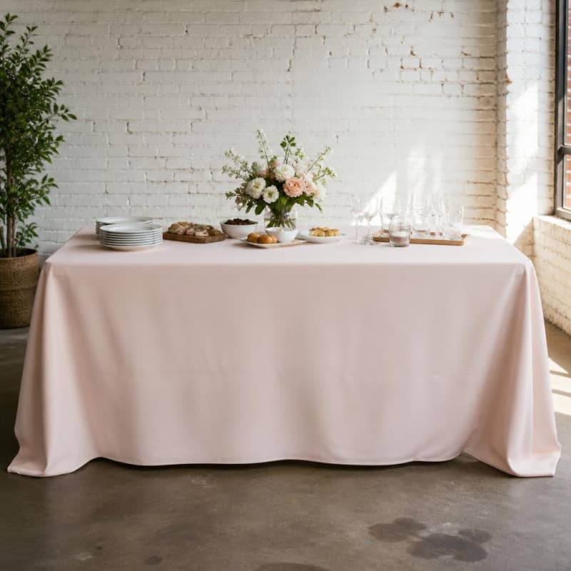 Tablecloth Blush Polyester 90 x 132 inch Rectangle Party-Event 1/3