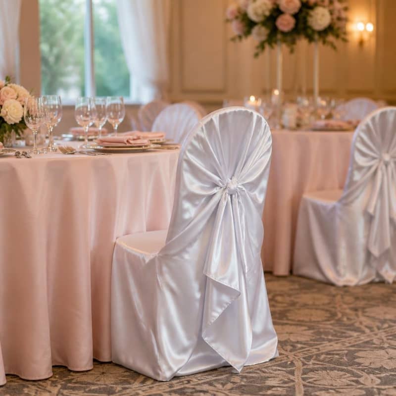 Chair Cover White Satin - Universal Party-Event 1/4