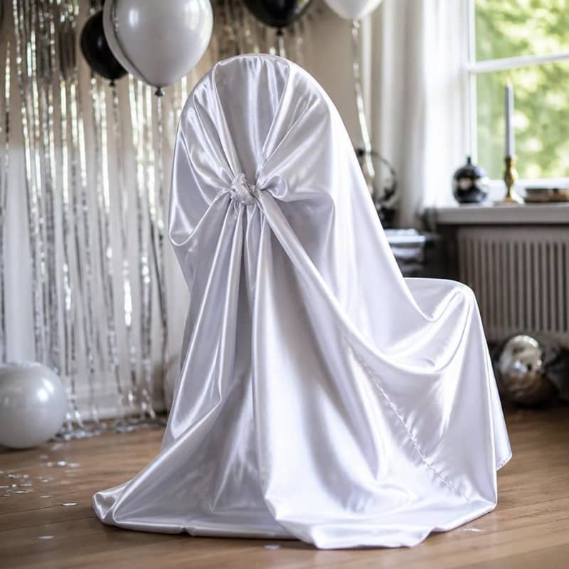 Chair Cover White Satin - Universal Party-Event 2/4