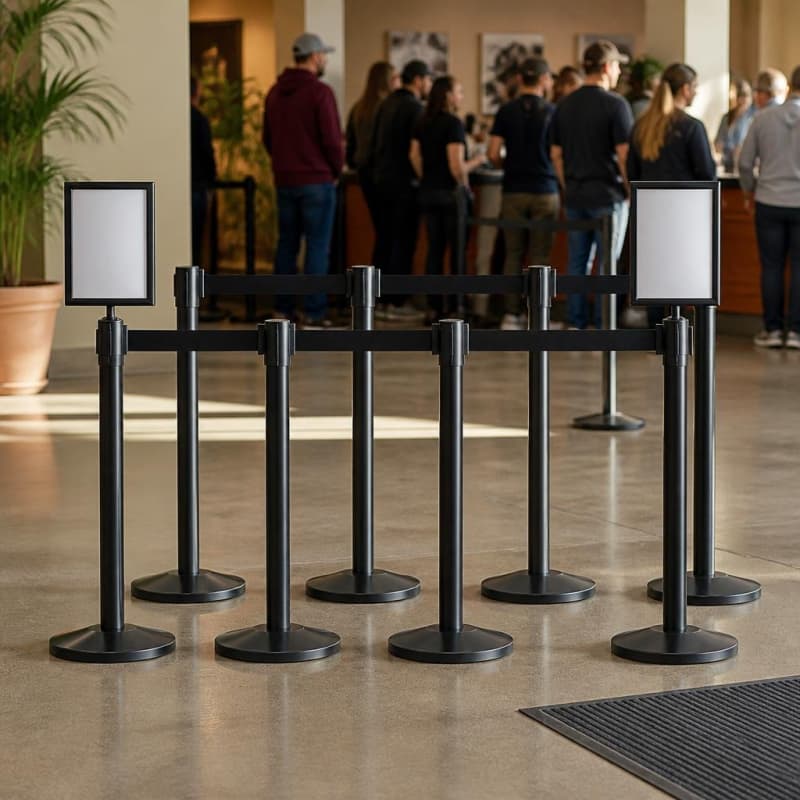 Retractable Belt Stanchion Crowd Barrier Set Party-Event 1/4
