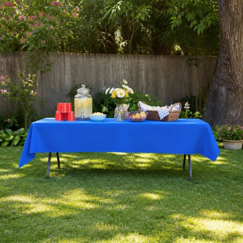 Royal Blue Tablecloth 53 x 120 inch Rectangle Polyester Party-Event 1/3