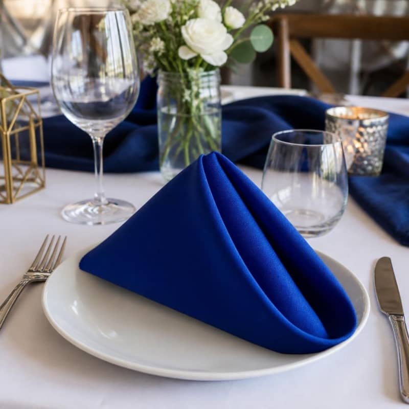 Royal Blue Polyester Napkin Party-Event 1/2