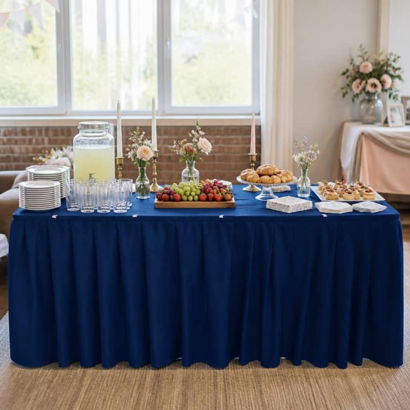 Royal Blue Table Skirt 17 foot Polyester Party-Event 1/2