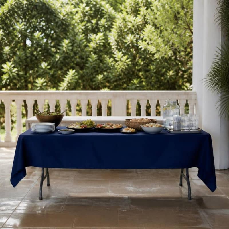 Navy Tablecloth 53 x 120 inches Rectangle Polyester Party-Event 1/3