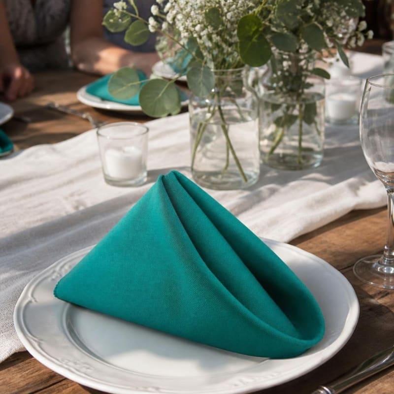 Turquoise Polyester Napkin Party-Event 1/2