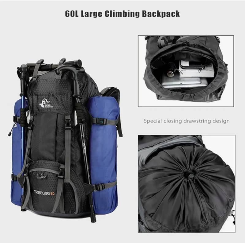 60L Waterproof Hiking Backpack with Rain Cover – photo 4 in Ottawa