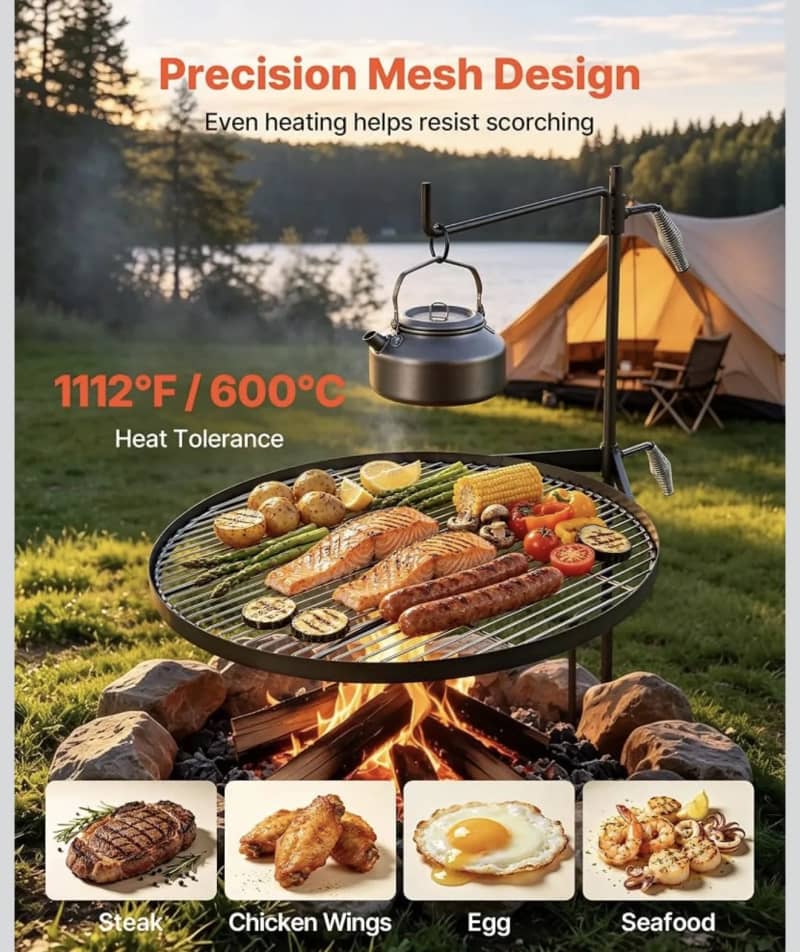 Grill - 24.4in Swivel Campfire Grill Grate – photo 5 in Ottawa