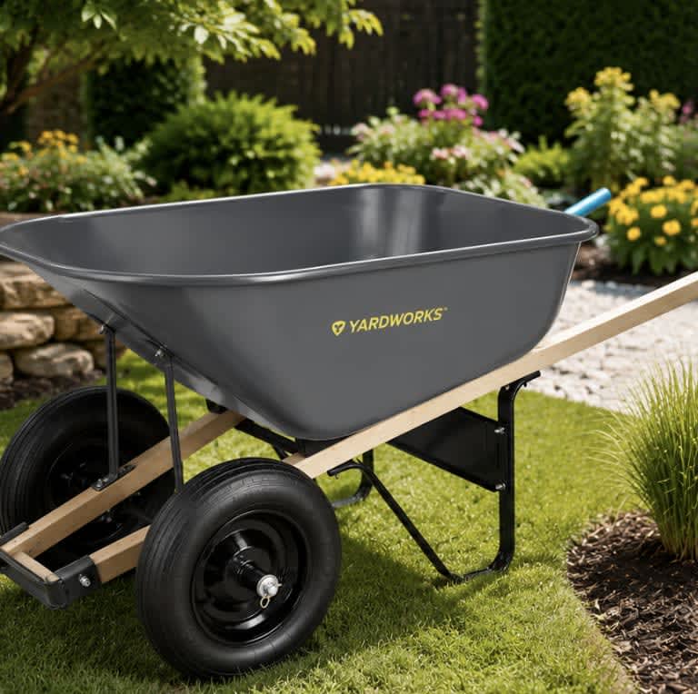 Yardworks Dual-Wheel Poly Garden Wheelbarrow for rent in Ottawa