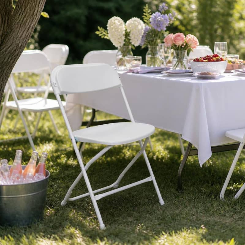 Plastic Folding - White Grade A Chair Party-Event 1/4