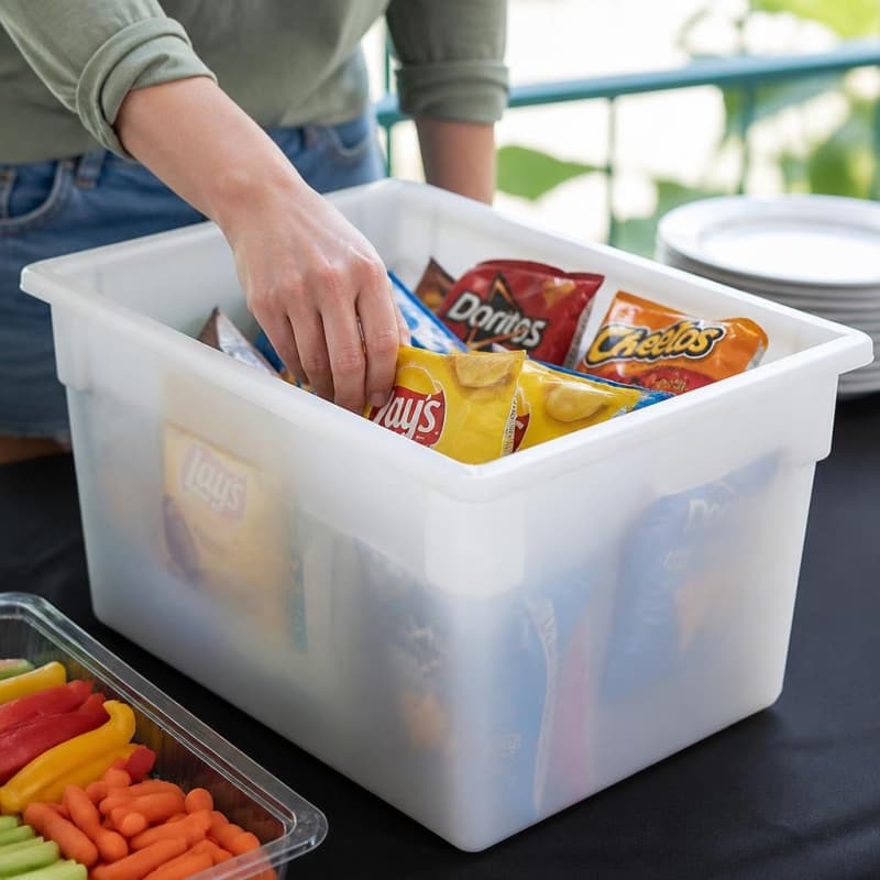 Beer / Food Storage Tub - White Plastic ( Medium ) Party-Event 2/4