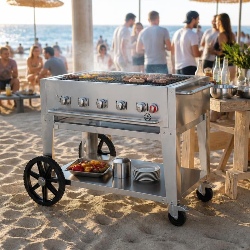 3 Ft Propane Commercial Grade BBQ Party-Event 3/4