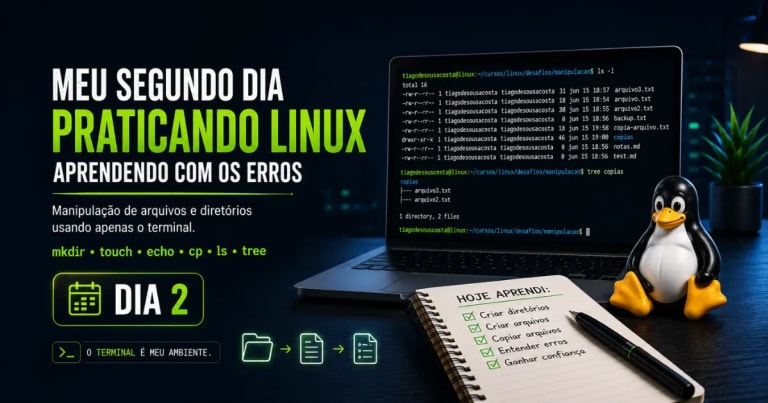 Meu Segundo Dia Praticando Linux: Aprendendo com os Erros