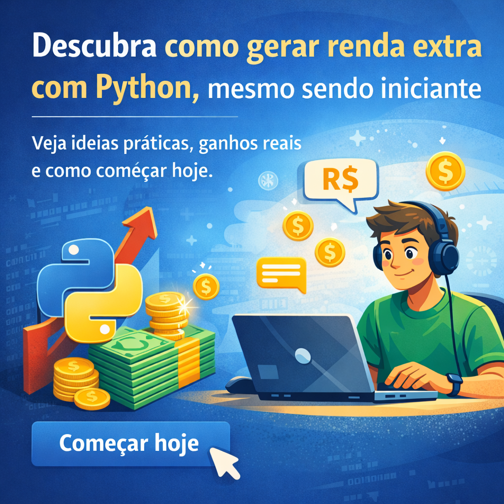 Renda extra com Python: caminhos práticos para transformar código em oportunidades