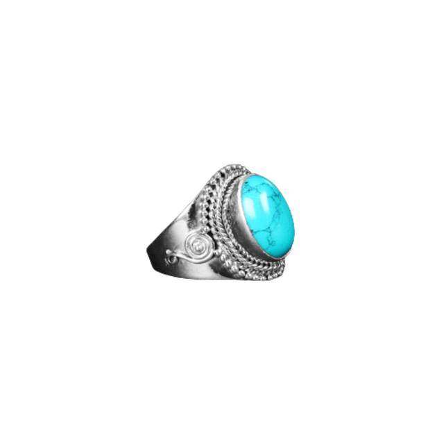 Oval Turquoise Silver Ring