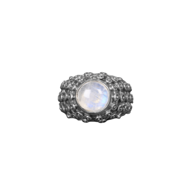 Small Round Moonstone Ring