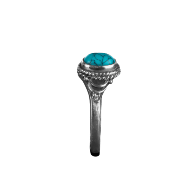 Circular Turquoise Silver Ring