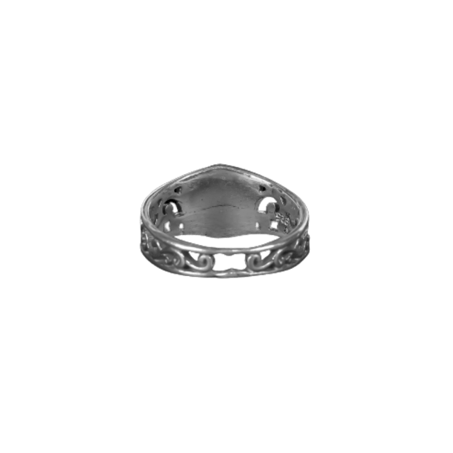 Om Embossed Silver Ring