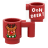 Noël - Boisson - tasse mug recto-verso Renne et "Ooh Deer" (Q008) - brique Lego imprimée