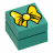 Noël - Accessoire - Petit Cadeau Turquoise à nœud jaune 1x1 stud (Q010) - brique lego imprimée 