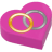Amour - Accessoire - Coeur rose foncé avec alliances - porte alliance (I001)- brique Lego imprimée