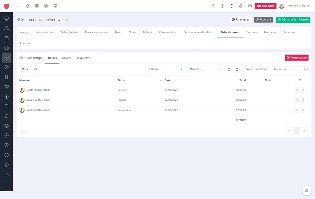 djaboo time tracking sheet