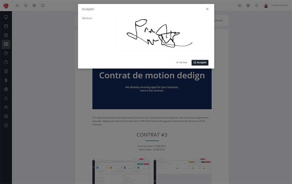 Digital signature of contracts