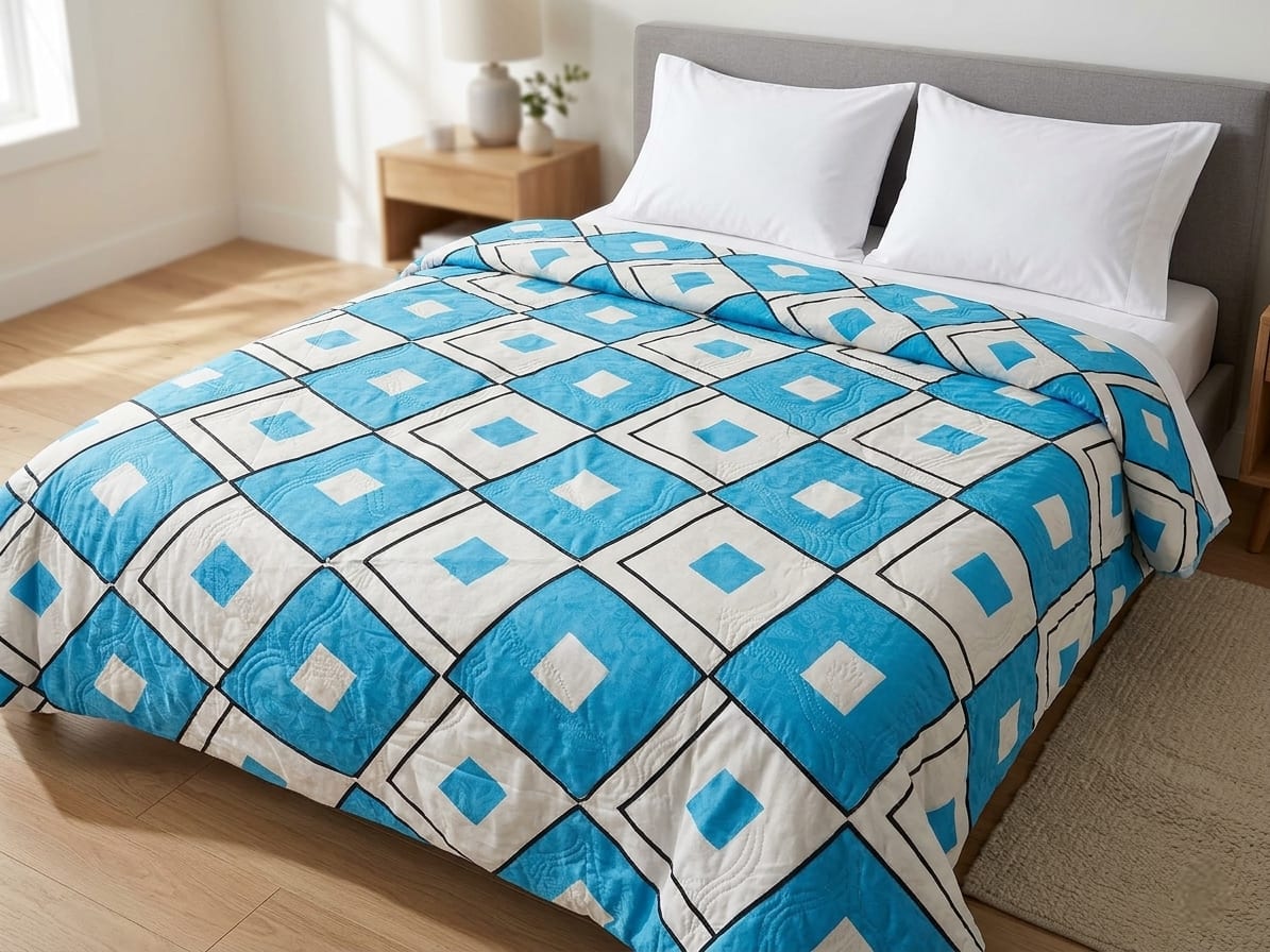 Ocean Blue Double Bed Reversible AC Comforter