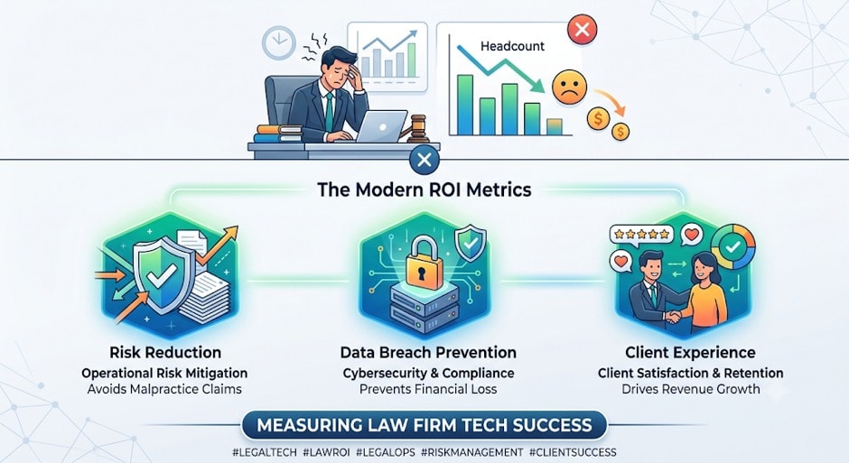 Reevaluating Law Firm Tech Success by Shifting Focus from Headcount Reduction to Risk Prevention and Client Experience Metrics