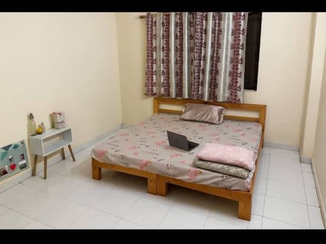 Spacious 3 BHK Fully Furnished Apartment in Vishnu Residency — bedroom interior view