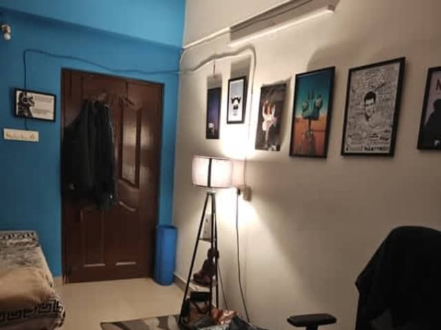 Private Room with Attached Washroom in 3BHK at Viceroy Sagar, Kasavanahalli — living area and home amenities