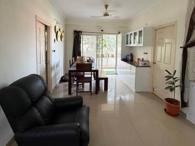 Fully Furnished 3BHK in Bellandur — living area and home amenities