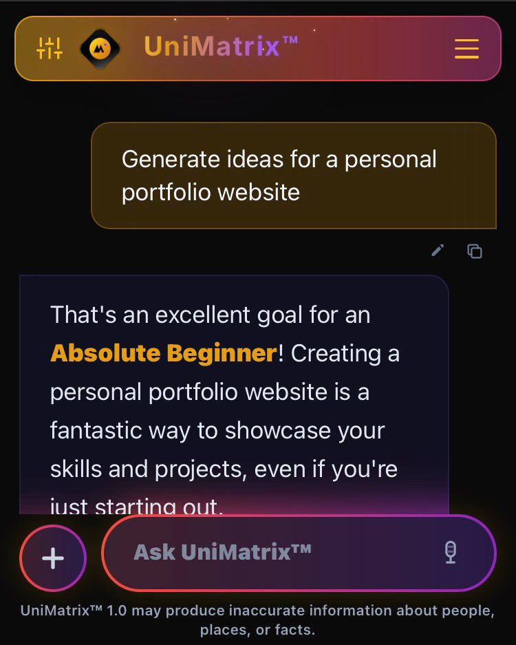 Home Screen Quick Prompt