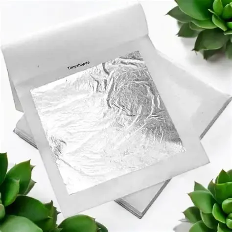 Chandi Vark (edible Silver Leaf) 100 Pieces Medium