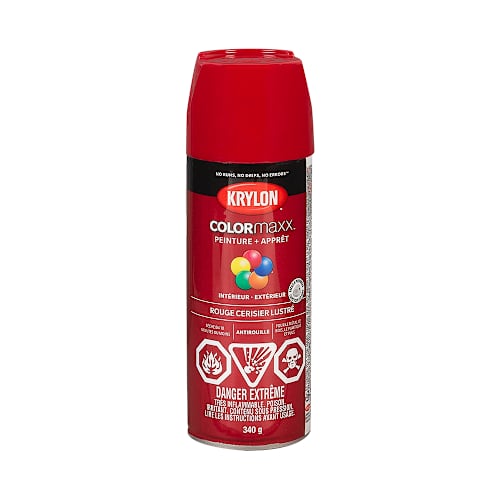 Peinture et apprêt Colormaxx rouge cerisier lustré 340 g