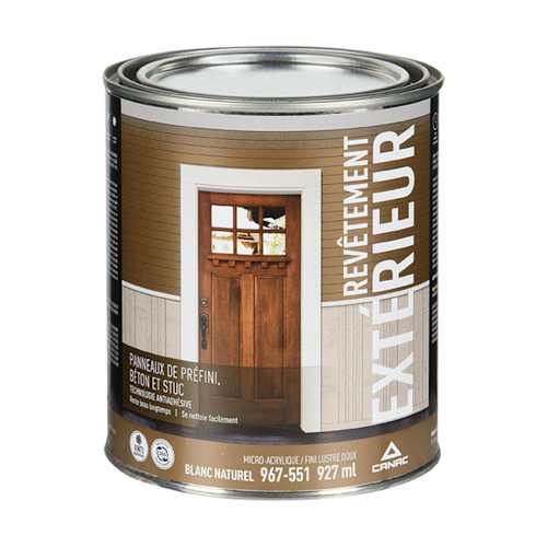 Peinture d'extérieur au latex Canac Lustre doux Blanc naturel et couleurs 946 ml